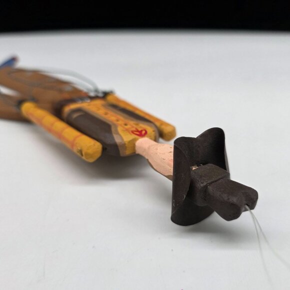 Vintage Dept 56 Carved Articulated Wooden Cowboy Gaucho - Philippines - Picture 6 of 7